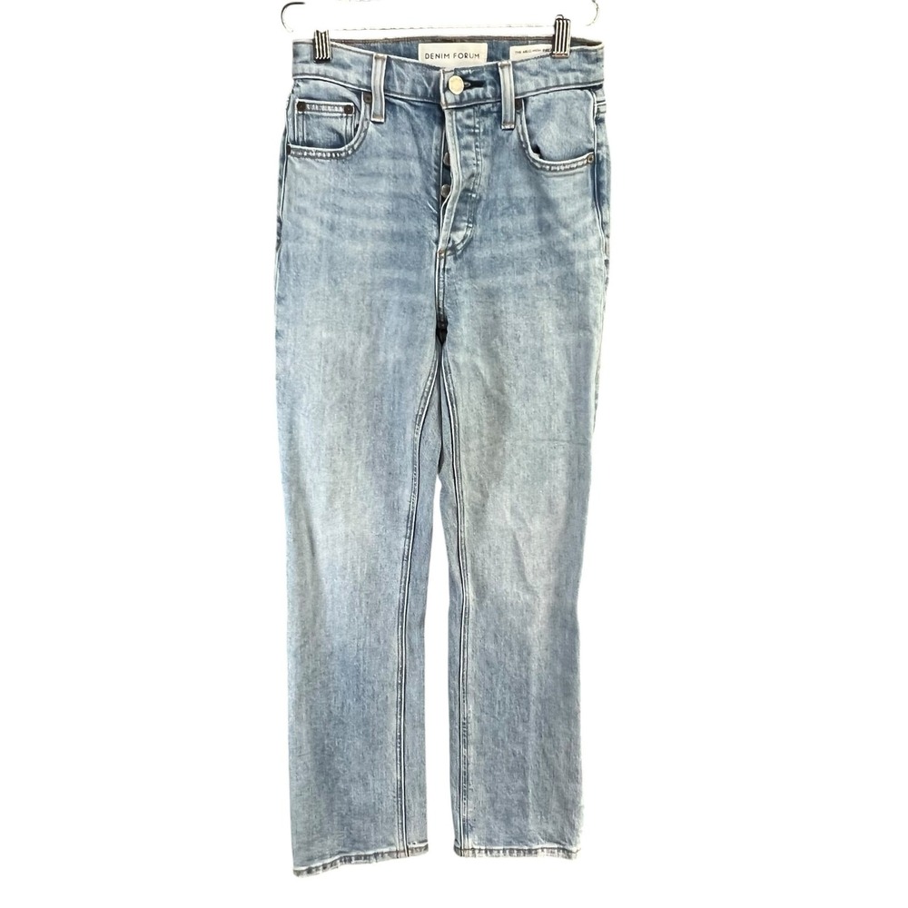 Aritizia Denim Forum The Arlo High Rise Straight Jeans 23‎ Button Fly Organic